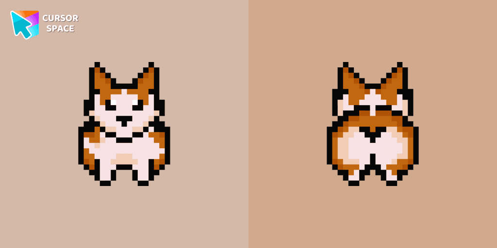 Welsh Corgi Pixel cursor cursor pack